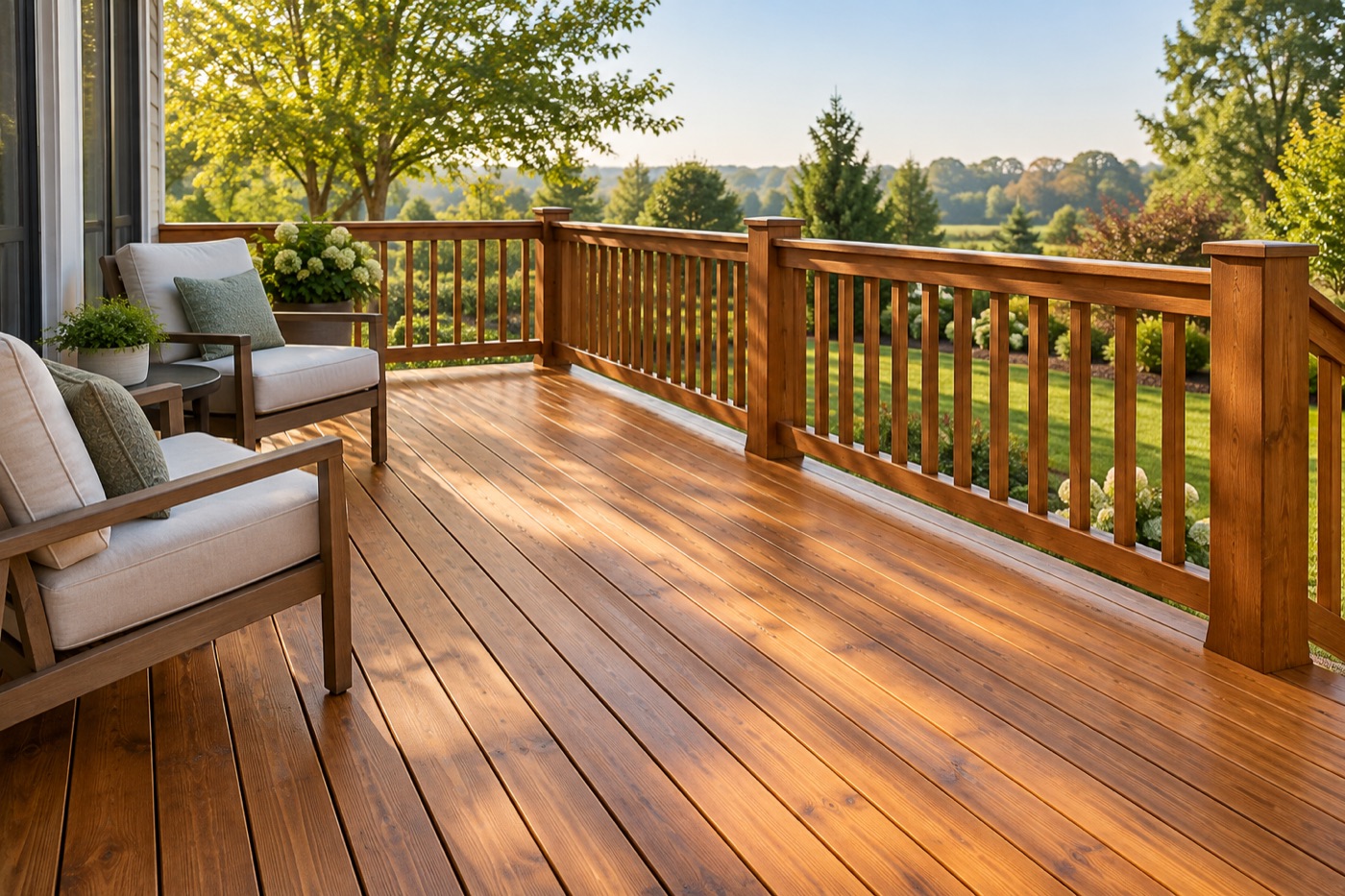 AI-generated wood deck illustration