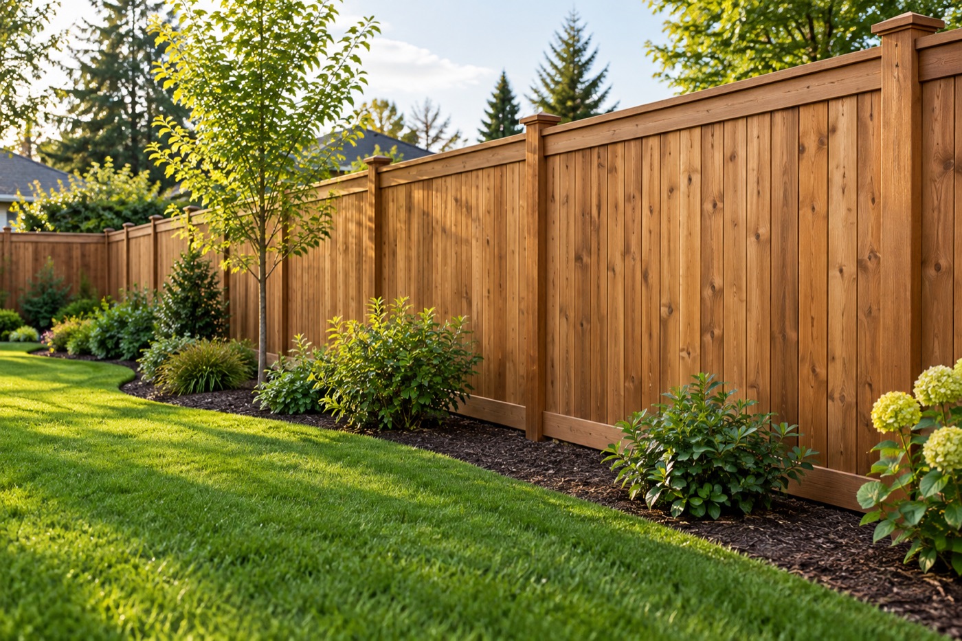 AI-generated cedar fence illustration
